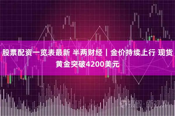 股票配资一览表最新 半两财经｜金价持续上行 现货黄金突破4200美元